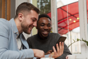 Young Canadian men looking at their options on what to do with his income tax refund.