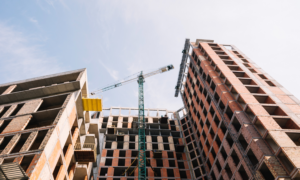 A condo building under construction